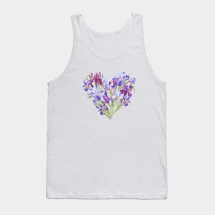 Iris Flowers Heart Tank Top